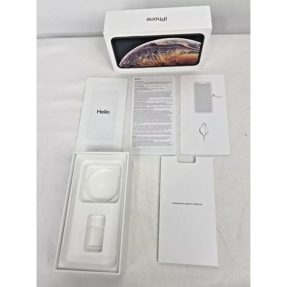 Apple iPhone XS Max 256GB Gold Empty Box Only w/Items Shown in Photo Only